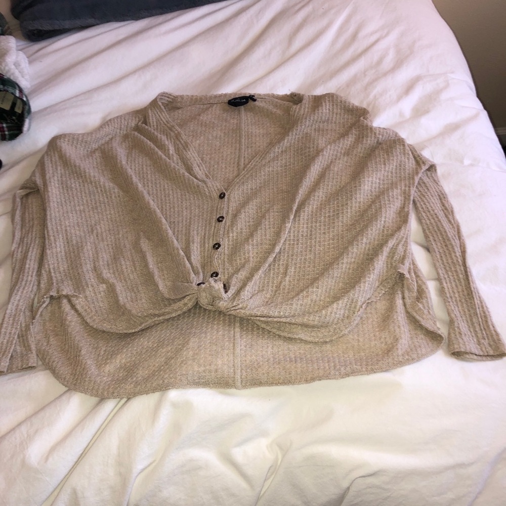 Free People Cozy Crop Tied Sweater